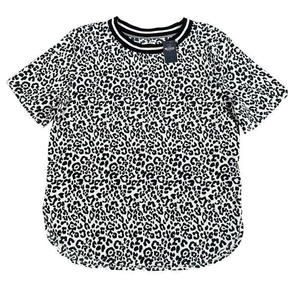 Hollister Women's Animal Print Short Sleeve Top Size M - Picture 1 of 5
